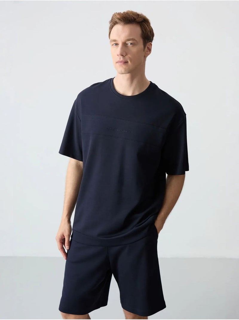 Ensemble homme t-shirt oversize et short en coton mélangé tommy Bleu marine - Kiabi