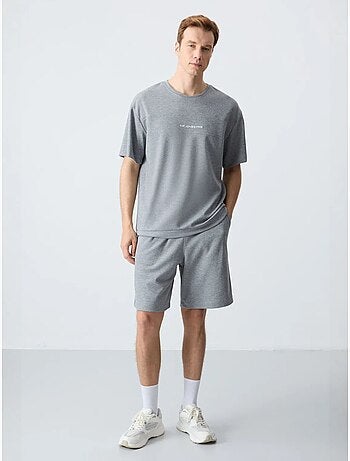 Ensemble homme t-shirt oversize et short en coton mélangé tommy