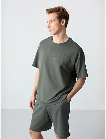 Ensemble homme t-shirt oversize et short en coton mélangé tommy