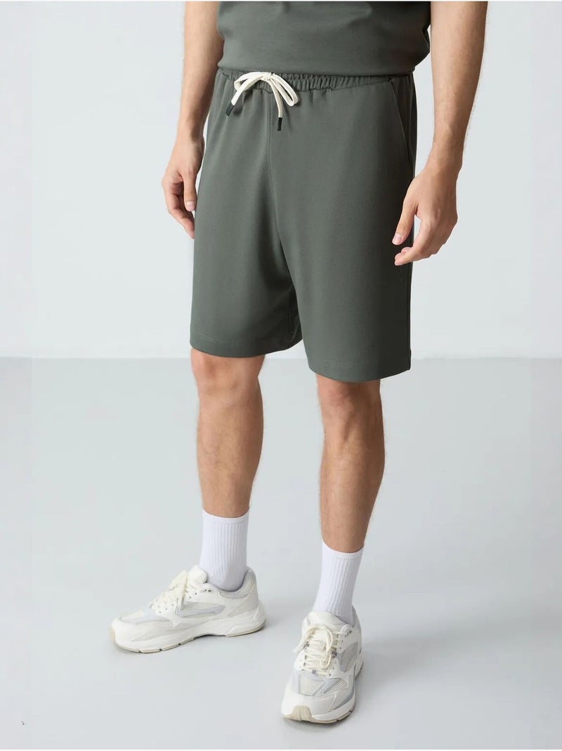 Ensemble homme t-shirt oversize et short en coton mélangé tommy Kaki - Kiabi