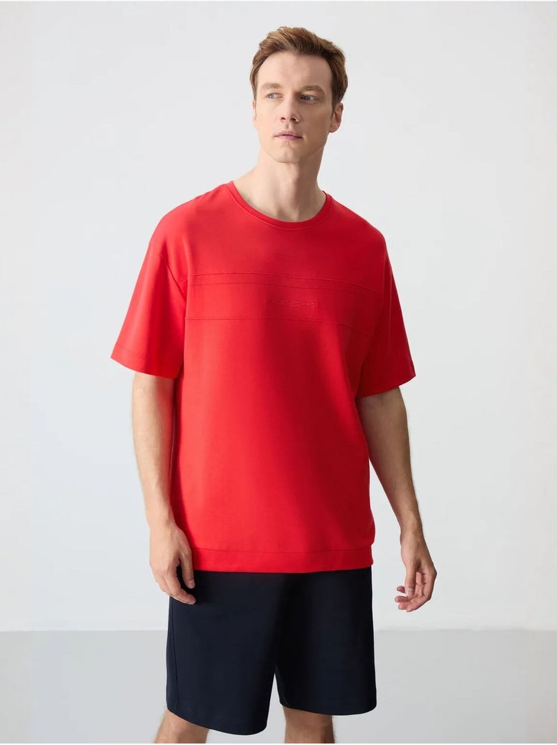 Ensemble homme t-shirt oversize et short en coton mélangé tommy Rouge - Kiabi