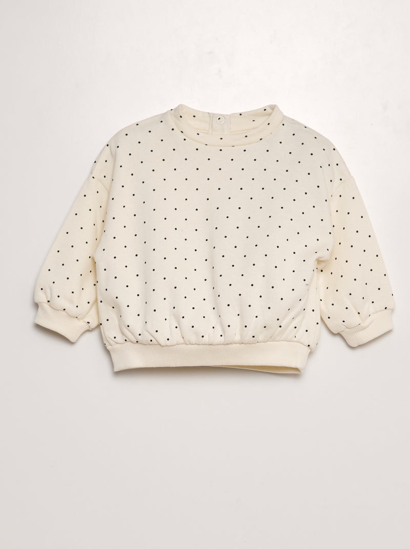 Ensemble imprimé sweat + legging - 2 pièces Blanc/noir - Kiabi