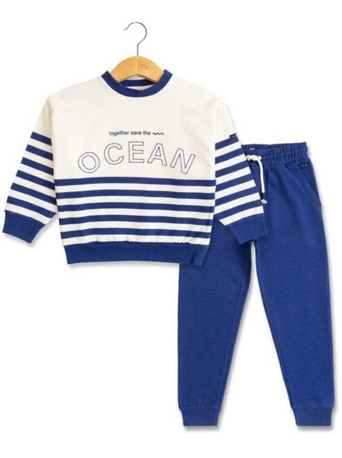 Ensemble jogging bleu Enfant pull + pantalon - Kiabi