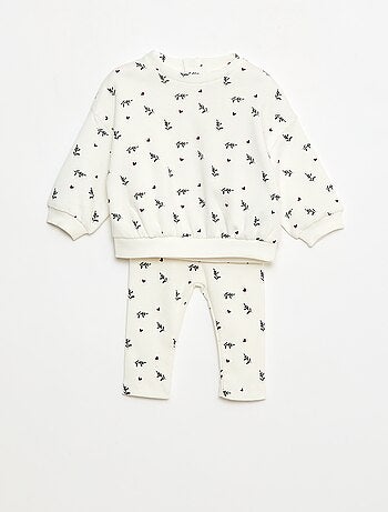 Ensemble jogging en molleton sweat + legging - 2 pièces