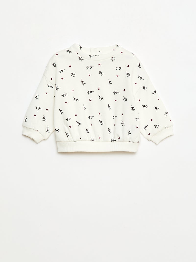 Ensemble jogging en molleton sweat + legging - 2 pièces Blanc - Kiabi