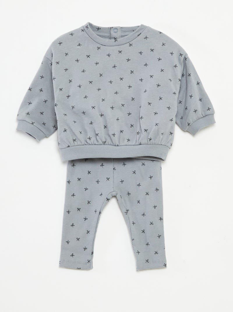 Ensemble jogging en molleton sweat + legging - 2 pièces Bleu - Kiabi