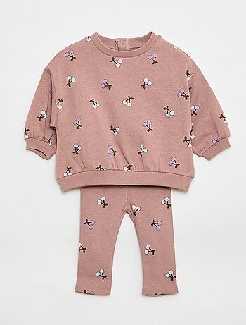 Ensemble jogging en molleton sweat + legging - 2 pièces