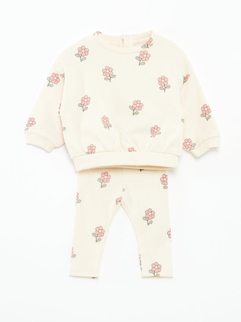Ensemble jogging en molleton sweat + legging - 2 pièces Rose - Kiabi