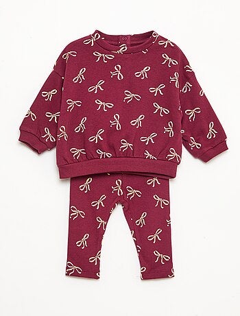 Ensemble jogging en molleton sweat + legging - 2 pièces