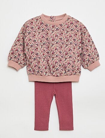 Ensemble jogging en molleton sweat + legging - 2 pièces
