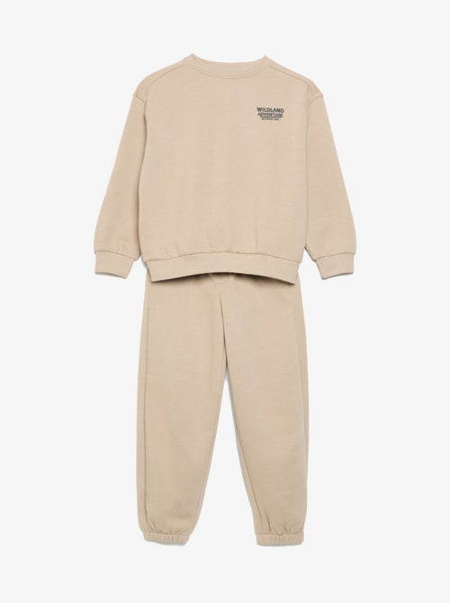 Ensemble jogging en molleton sweat + pantalon - 2 pièces - Kiabi Ensemble jogging en molleton sweat + pantalon - 2 pièces - Kiabi