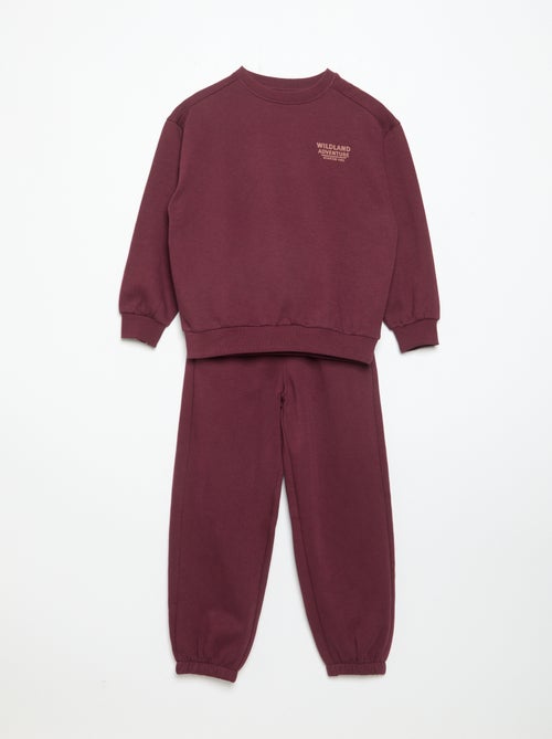 Ensemble jogging en molleton sweat + pantalon - 2 pièces - Kiabi Ensemble jogging en molleton sweat + pantalon - 2 pièces - Kiabi