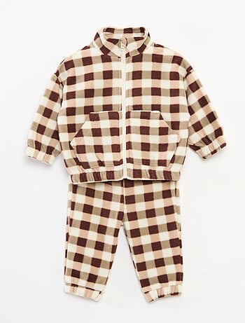 Ensemble jogging en polaire veste zippée + pantalon - 2 pièces