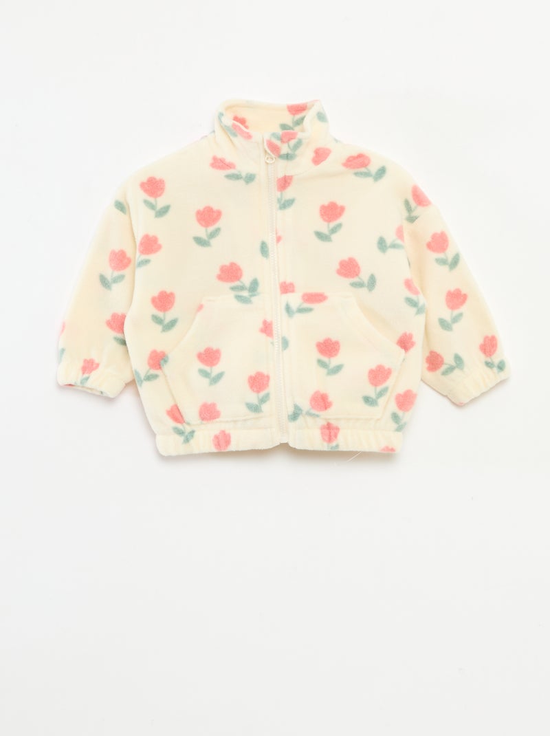 Ensemble jogging en polaire veste zippée + pantalon - 2 pièces Blanc - Kiabi