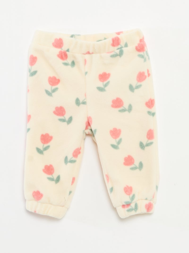 Ensemble jogging en polaire veste zippée + pantalon - 2 pièces Blanc - Kiabi