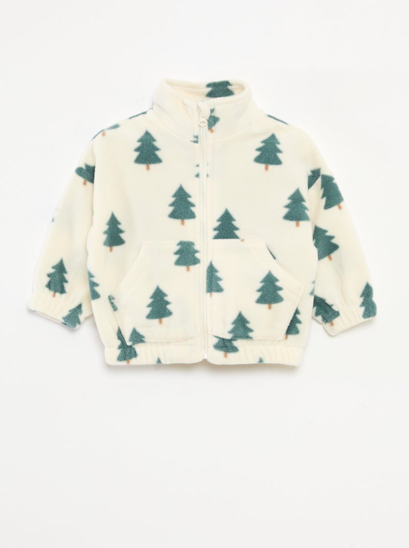 Ensemble jogging en polaire veste zippée + pantalon - 2 pièces Blanc - Kiabi