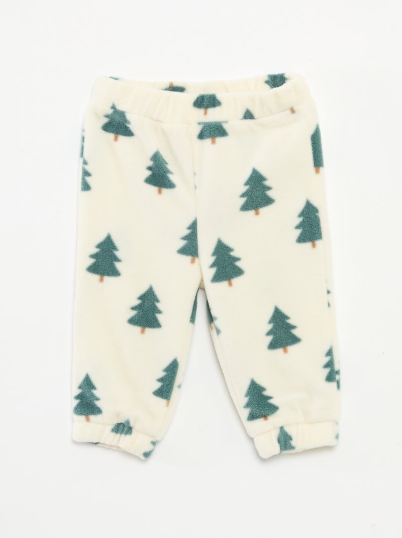 Ensemble jogging en polaire veste zippée + pantalon - 2 pièces Blanc - Kiabi