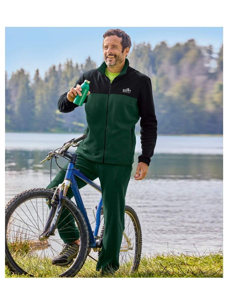 Ensemble Jogging Polaire Outdoor   - ATLAS FOR MEN Vert - Kiabi