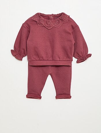 Ensemble jogging + sweat en molleton - 2 pièces