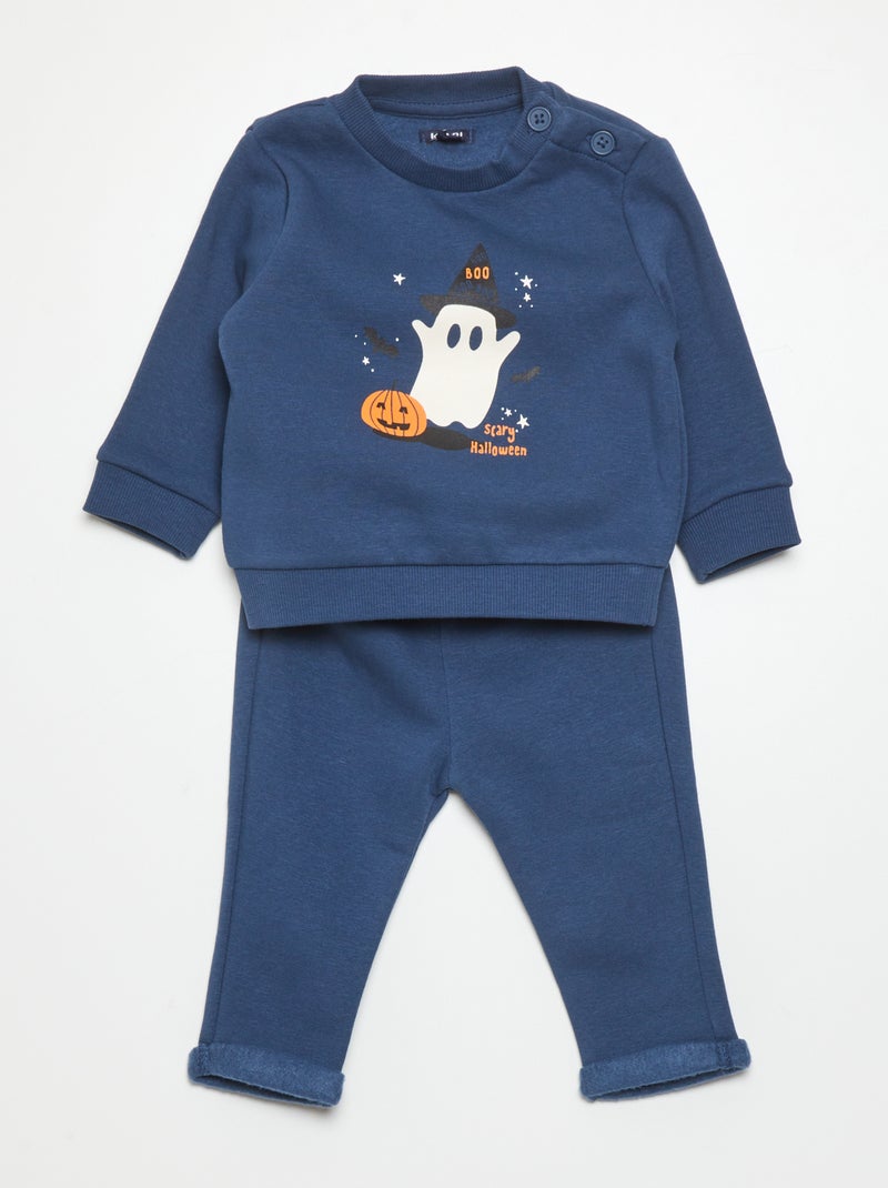 Ensemble jogging sweat + pantalon - 2 pièces - Halloween Bleu - Kiabi