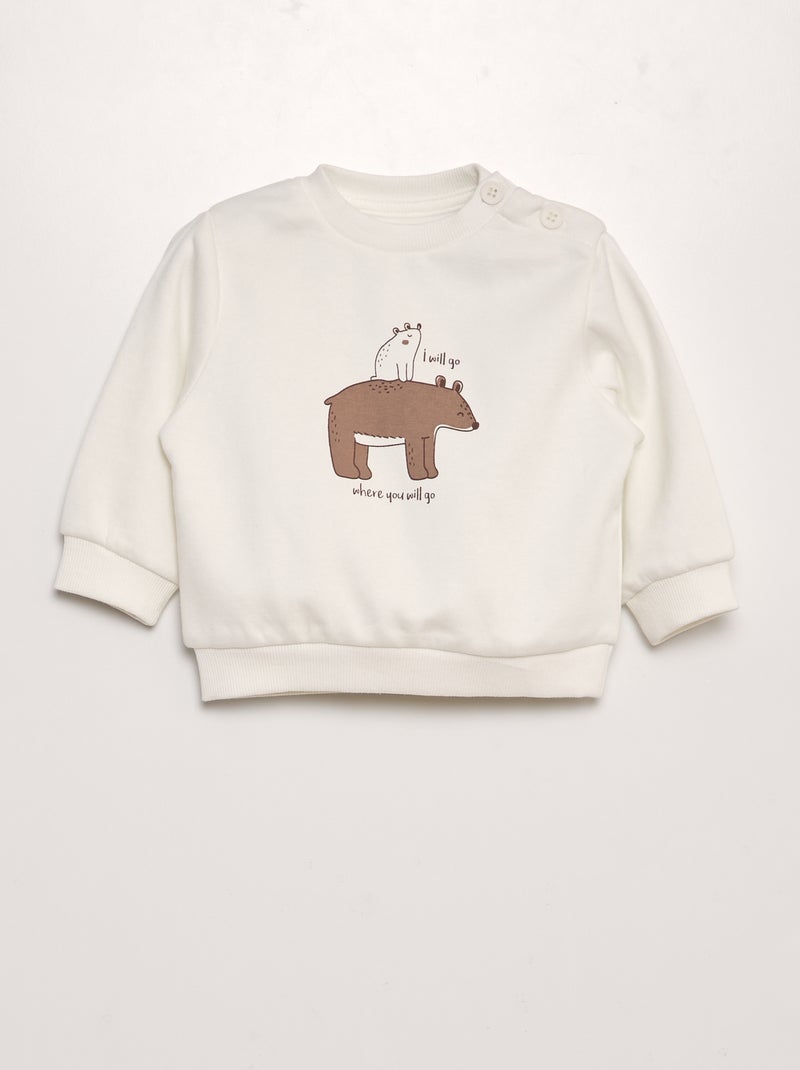 Ensemble jogging sweat + pantalon - 2 pièces Blanc/jaune - Kiabi