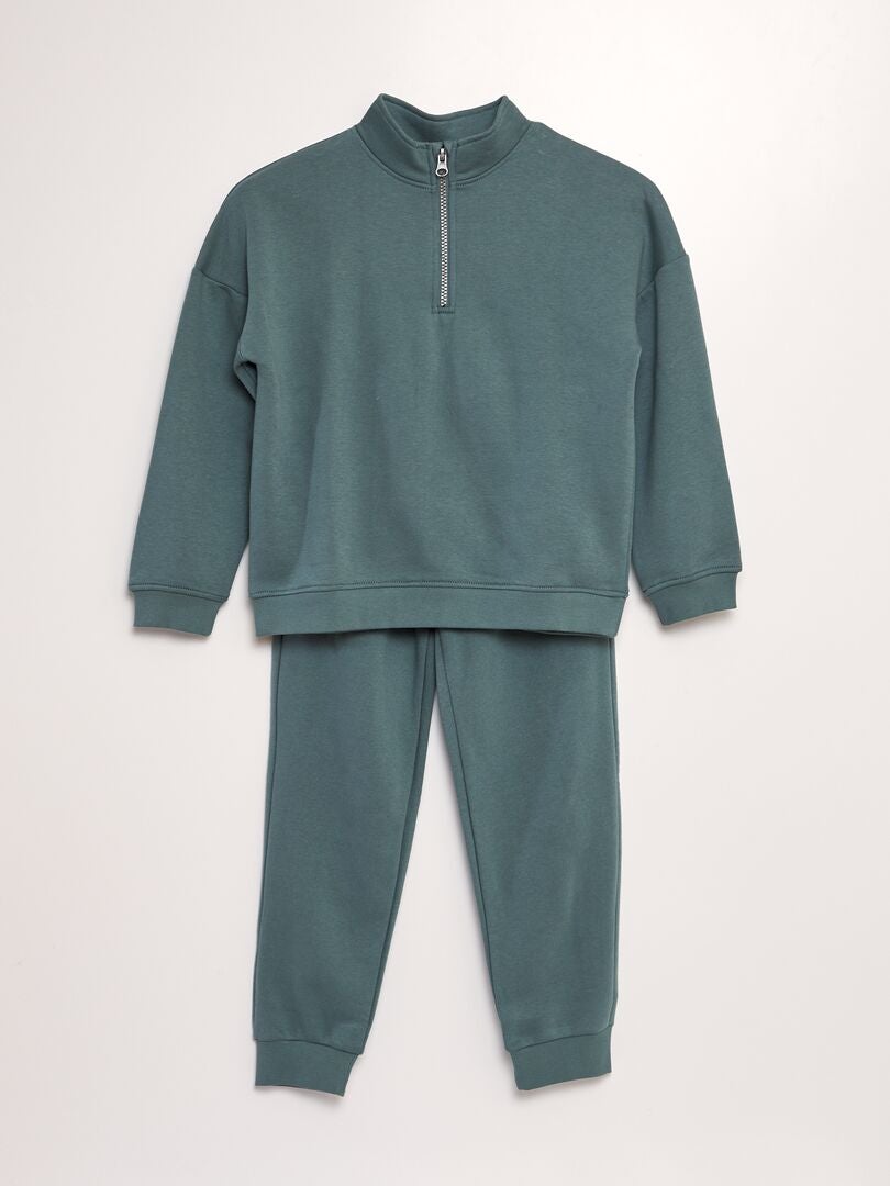 Ensemble jogging sweat + pantalon - 2 pièces Vert - Kiabi