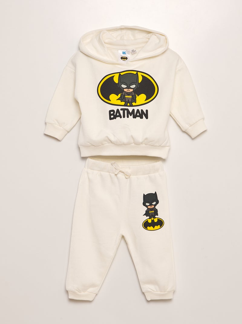 Ensemble jogging sweat + pantalon 'Batman' 'DC Comics'  - 2 pièces Blanc - Kiabi