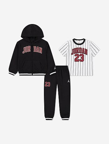 Ensemble Jordan 3 pièces t-shirt gilet à capuche et bas