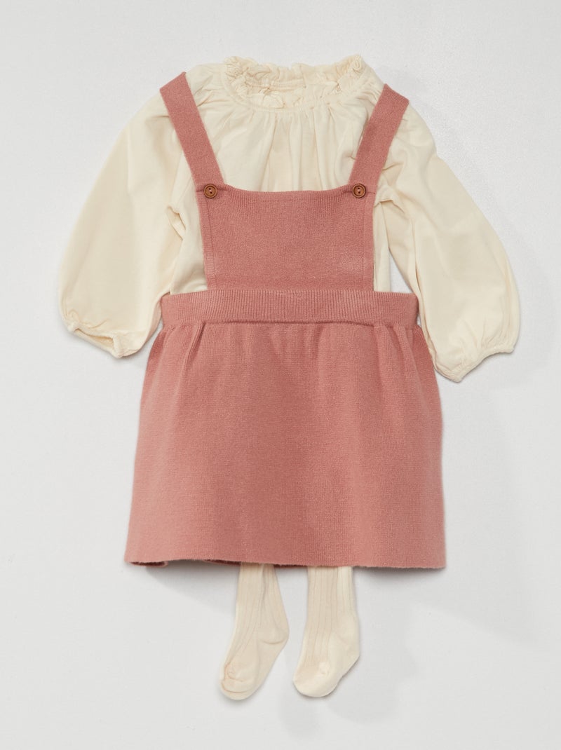 Ensemble jupe + collant + t-shirt BLANC - Kiabi