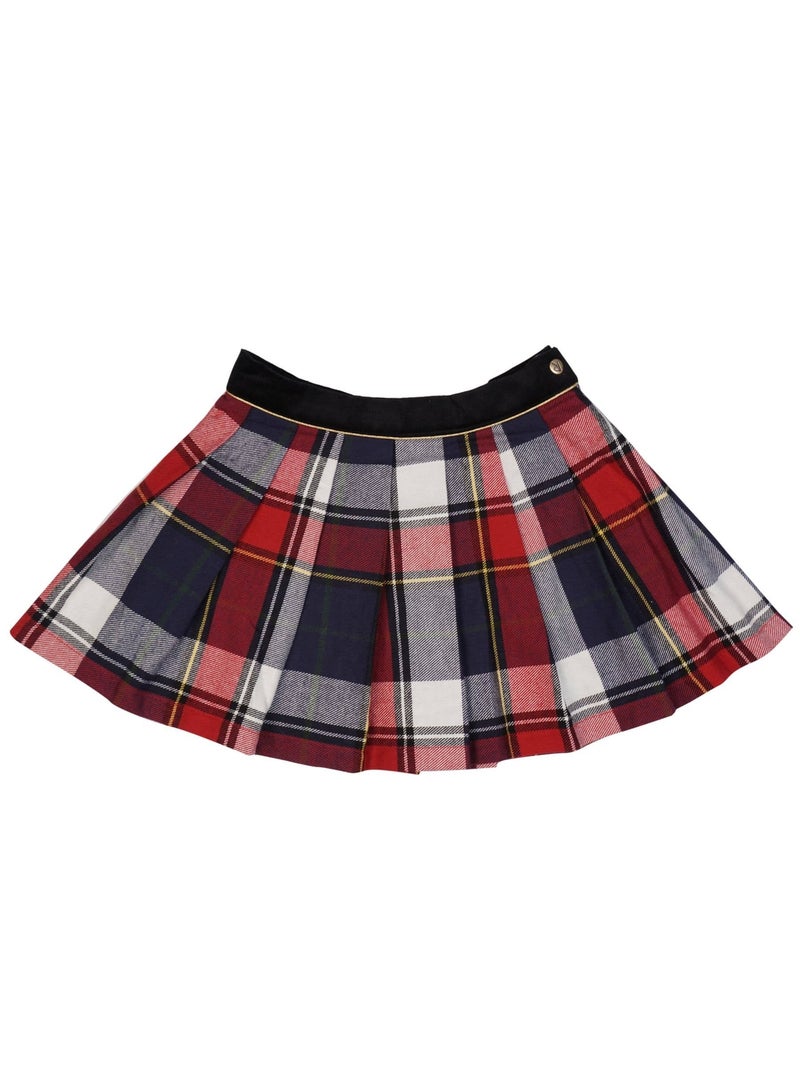 Ensemble   Jupe Écossaise Carreaux Tartan bleu Marine & Sous-Pull Beige - 'LA FAUTE A VOLTAIRE' Bleu marine - Kiabi