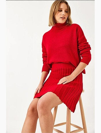 Ensemble jupe et haut en tricot lucci