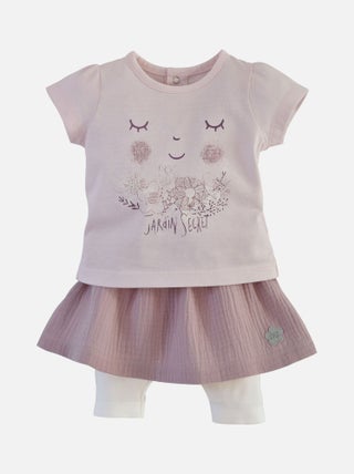 ENSEMBLE JUPE LEGGING ROSE