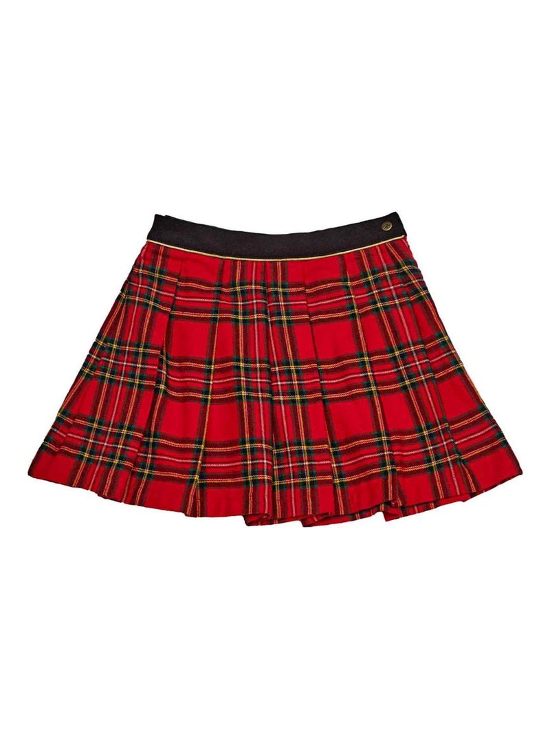 Ensemble   Jupe Plissée Tartan   & Col roulé  - La Faute à Voltaire Blanc Rouge - Kiabi