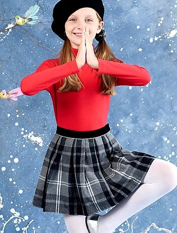 Ensemble Jupe Plissée Tartan & Pull Col roulé - La Faute à Voltaire