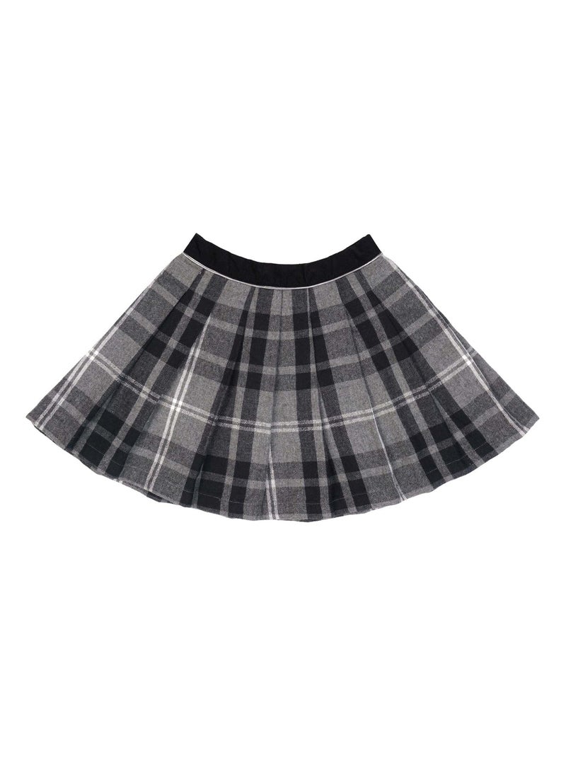 Ensemble Jupe Plissée Tartan  + T-Shirt   LONDON - La Faute à Voltaire Blanc Gris anthracite - Kiabi