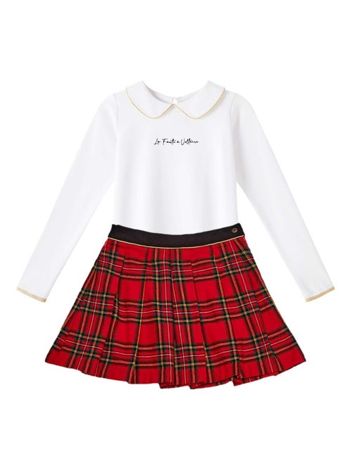 Ensemble Jupe Plissée Tartan  + T-Shirt   LONDON - La Faute à Voltaire - Kiabi