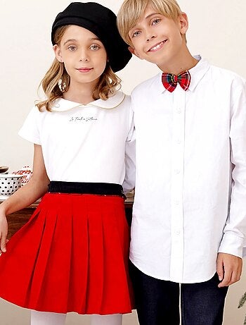 Ensemble Jupe Plissée Velours + T-Shirt LONDON - La Faute à Voltaire