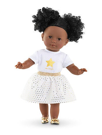 Ensemble Jupe & T Shirt Ivoire et Or pour poupée ma Corolle