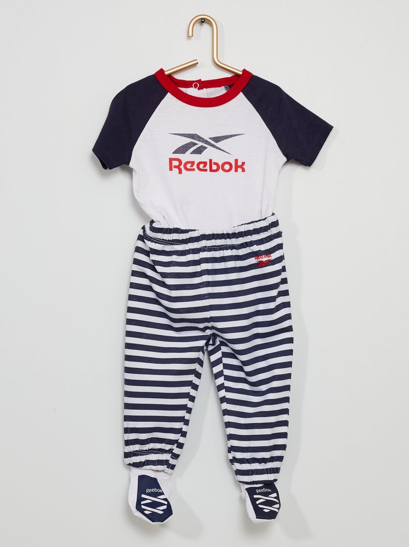 Ensemble legging + body 'Reebok' blanc / bleu - Kiabi