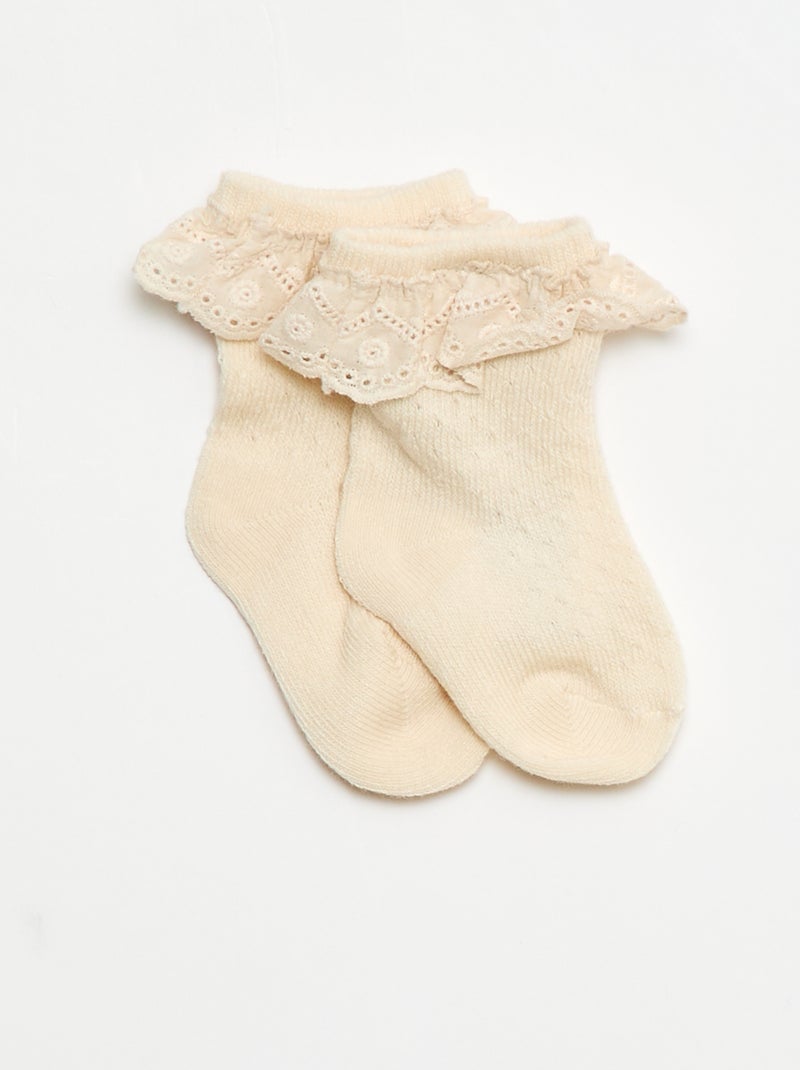 Ensemble Legging fantaisie + chaussette en dentelle Rose - Kiabi