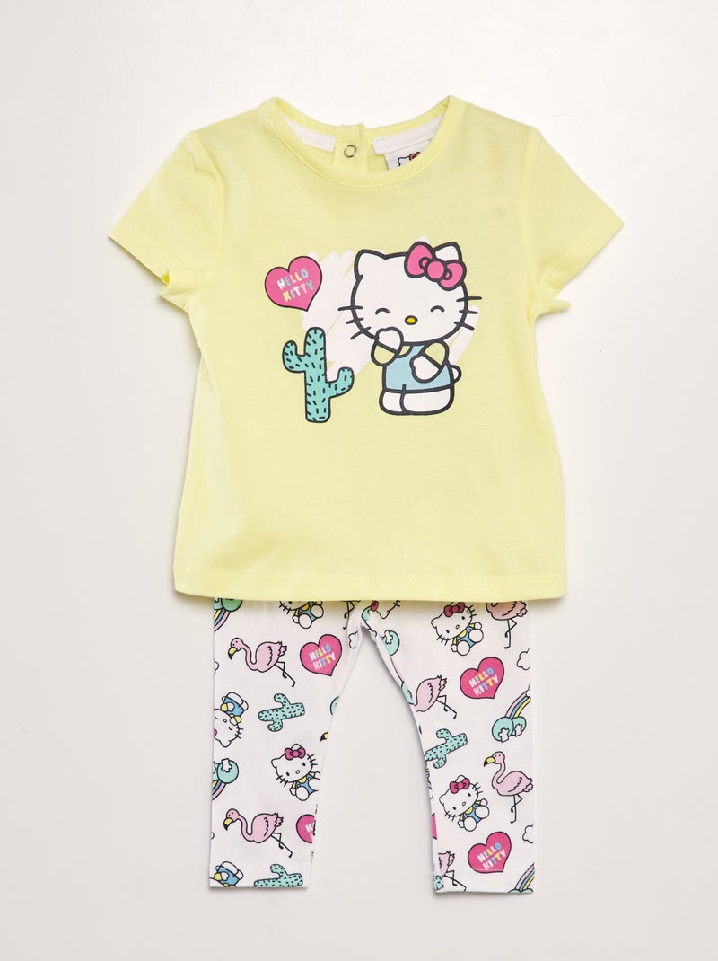 Ensemble legging + T-shirt 'Hello Kitty' - 2 pièces Jaune - Kiabi