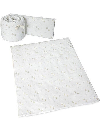 Ensemble linge nordique + tour de lit 90x50 rabbits