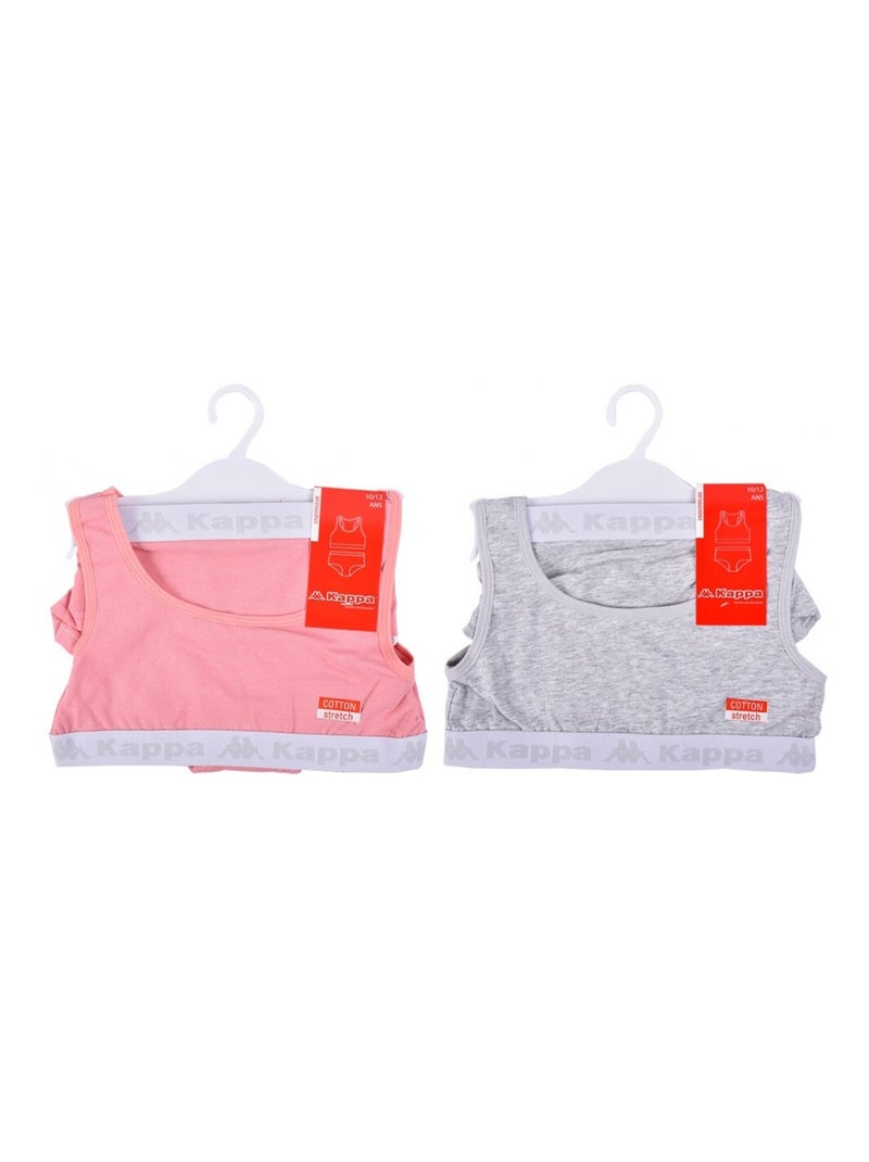 Ensemble Lingerie Fille KAPPA - Pack de 2 Gris Rose - Kiabi