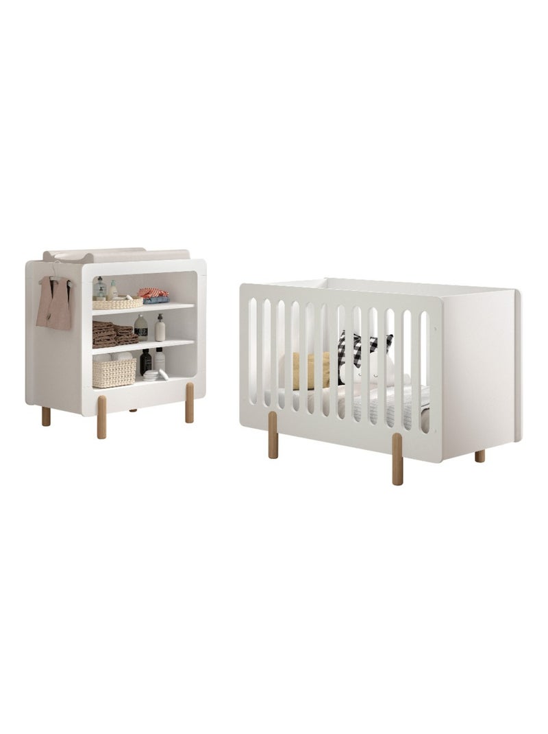 Ensemble lit et commode à langer Marron - Kiabi