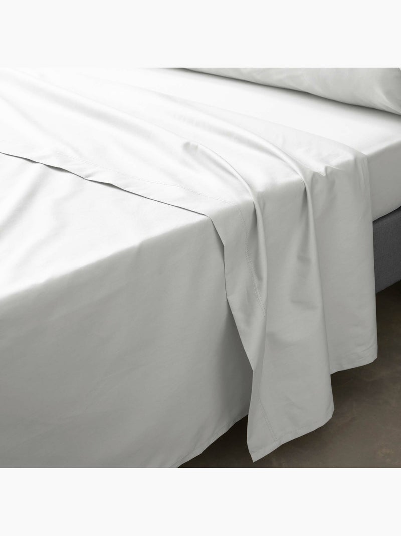 Ensemble literie 4 pièces – drap plat + drap housse + 2 taies – percale 78 fils Blanc - Kiabi