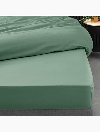 Ensemble literie 4 pièces – drap plat + drap housse + 2 taies – percale 78 fils