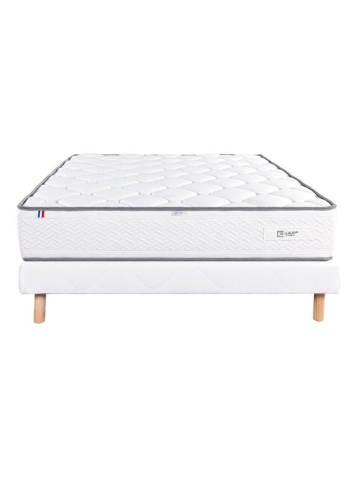 Ensemble literie ferme 20 cm en mousse haute densité avec sommier tapissier blanc - Kiabi Ensemble literie ferme 20 cm en mousse haute densité avec sommier tapissier blanc - Kiabi
