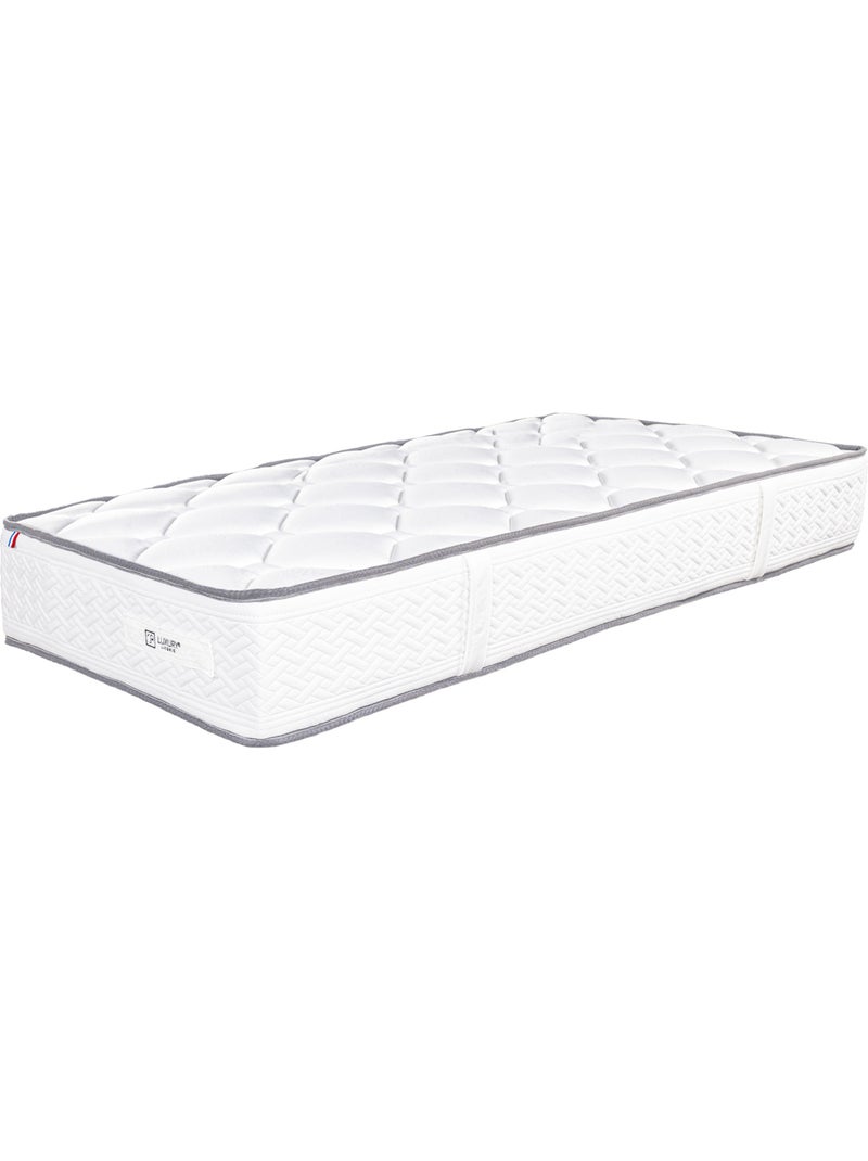 Ensemble literie ferme 20 cm en mousse haute densité avec sommier tapissier blanc Blanc - Kiabi