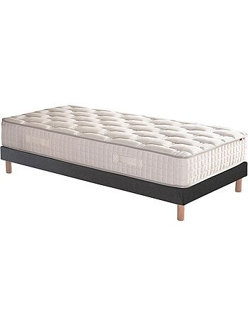 Ensemble literie : matelas à ressorts COSMOS et sommier - qualité française - Sommier - Bleu denim