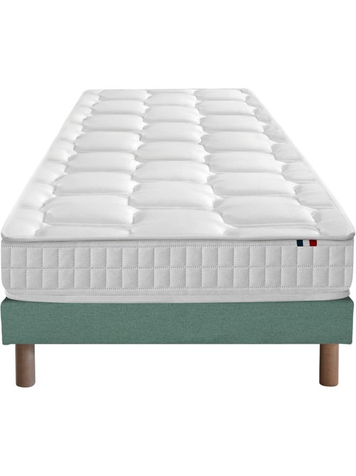 Ensemble literie : matelas à ressorts ODYSSEE et mémoire de forme avec sommier - Vert celadon - Kiabi Ensemble literie : matelas à ressorts ODYSSEE et mémoire de forme avec sommier - Vert celadon - Kiabi